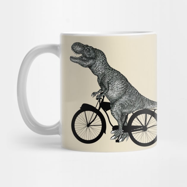 Bike and t rex dinosaur silhouettes by Collagedream